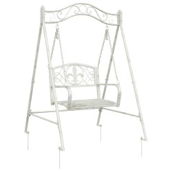Banc Balançoire Acier 113 x 121,5 x 168 cm Blanc antique 629104629104