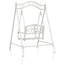 Banc Balançoire Acier 113 x 121,5 x 168 cm Blanc antique 629104629104