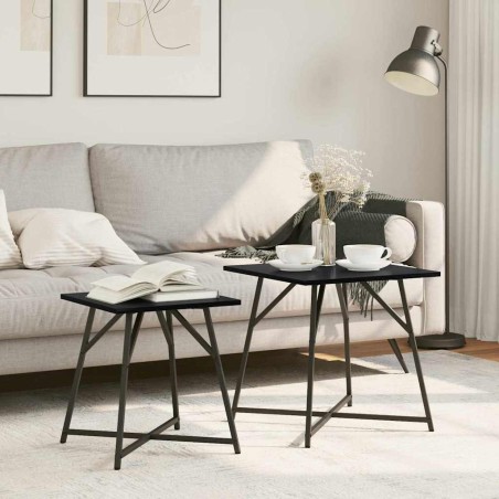 Ensemble de tables d'appoint 2 pcs Chêne noir 629109629109