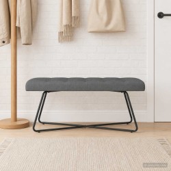 Banc avec capitonnage bouton Gris foncé 110 x 40 x 46 cm Tissu 629110629110