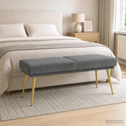 Banc à double couche Gris foncé 120 x 45 x 46 cm Velours 629113629113