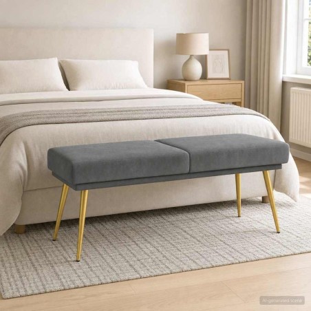 Banc à double couche Gris foncé 120 x 45 x 46 cm Velours 629113629113