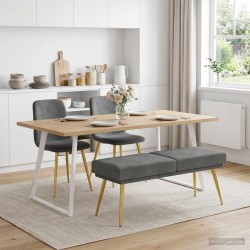 Banc à double couche Gris foncé 120 x 45 x 46 cm Velours 629113629113