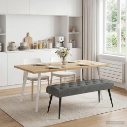 Banc avec capitonnage bouton Gris foncé 110 x 40 x 46 cm 629114629114