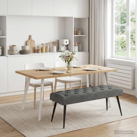Banc avec capitonnage bouton Gris foncé 110 x 40 x 46 cm 629114629114