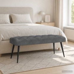 Banc avec capitonnage bouton Gris foncé 110 x 40 x 46 cm 629114629114