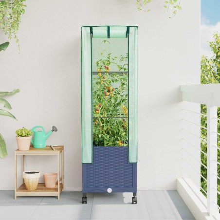 Jardinière de jardin avec couverture de serre et roues PP 629127629127