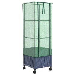 Jardinière de jardin avec couverture de serre et roues PP 629127629127
