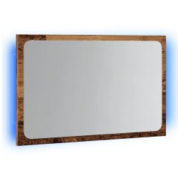 Miroir de salle de bain avec lumière LED vieux bois 60x8,5x38cm 629132629132