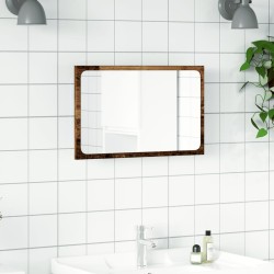 Miroir de salle de bain avec lumière LED vieux bois 60x8,5x38cm 629132629132