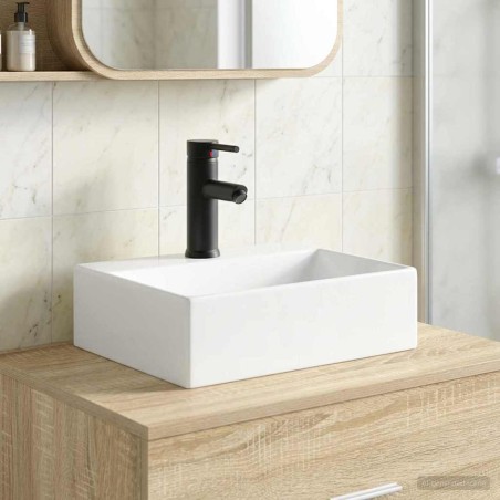 Lavabo de salle de bains Noir Mat 39 x 30,5 x 12,5 cm métal 629133629133