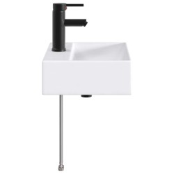 Lavabo de salle de bains Noir Mat 39 x 30,5 x 12,5 cm métal 629133629133