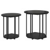 Ensemble de tables d'appoint avec étagère 2 pcs Chêne noir 629148629148
