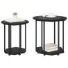 Ensemble de tables d'appoint avec étagère 2 pcs Chêne noir 629148629148