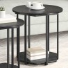 Ensemble de tables d'appoint avec étagère 2 pcs Chêne noir 629148629148