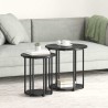 Ensemble de tables d'appoint avec étagère 2 pcs Chêne noir 629148629148