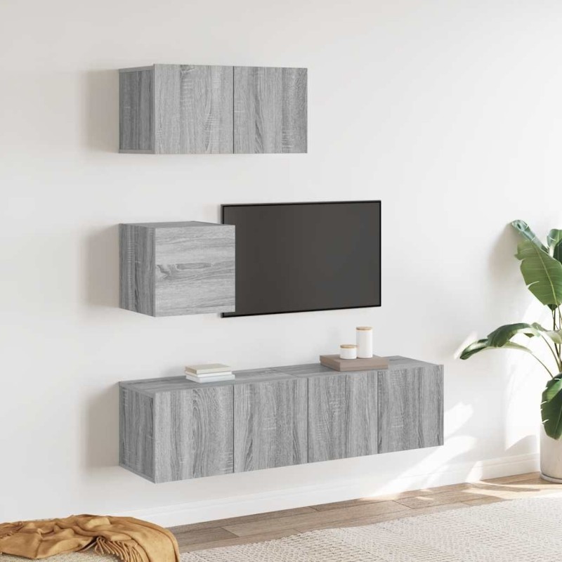 Ensemble de meubles TV 4 pcs Sonoma gris Bois d'ingénierie 629160629160