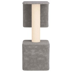 Arbre à chat avec poteaux à griffer en sisal Gris clair 114 cm 629163629163