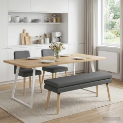 Banc à double couche Gris foncé 110 x 40 x 47 cm Tissu 629164629164