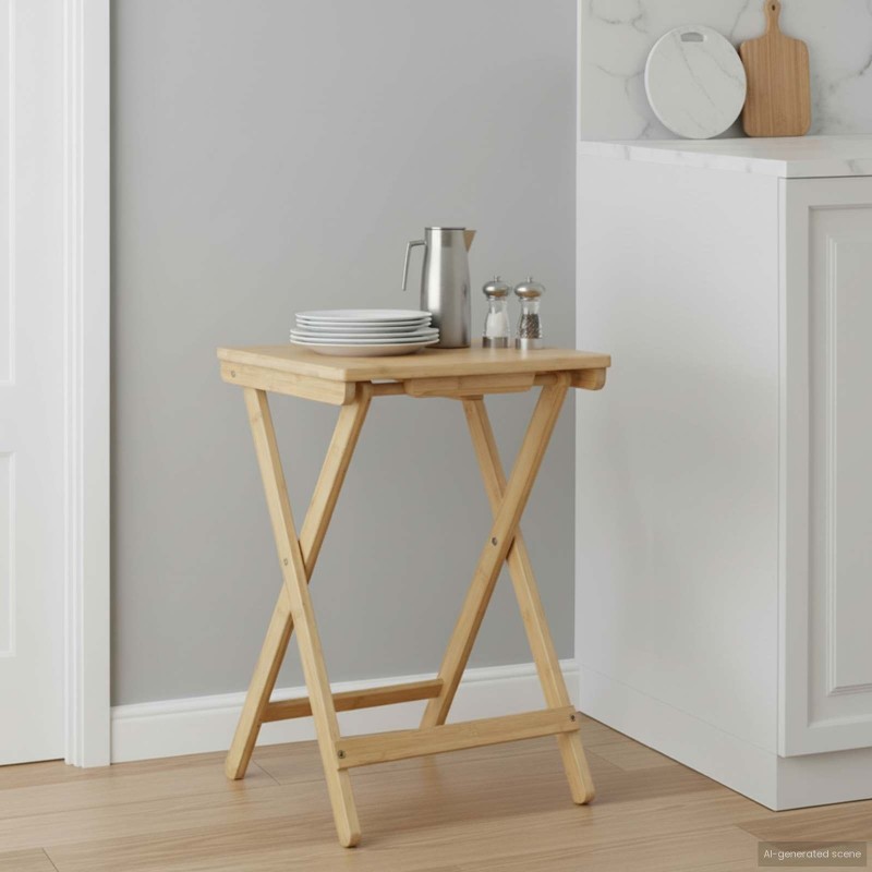 Table de cuisine Naturel 40 x 30 x 53,5 cm Bambou 629170629170