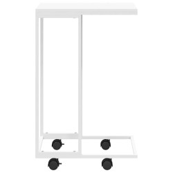 Table d'appoint avec roues Blanc 40x30x63,5cm Bois d'ingénierie 629173629173