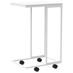 Table d'appoint avec roues Blanc 40x30x63,5cm Bois d'ingénierie 629173629173