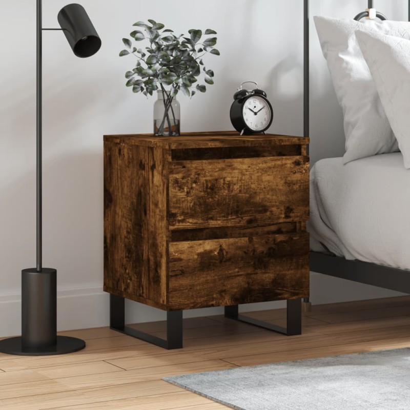Table de chevet chêne fumé 40x35x50 cm bois d’ingénierie 629179629179