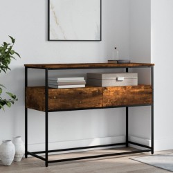 Table console chêne fumé 100x40x75 cm bois d'ingénierie 629184629184