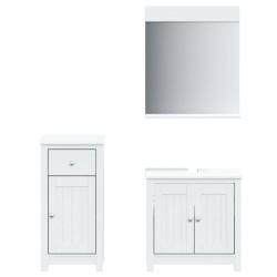 Meubles de salle de bain 3 pcs BERG blanc bois de pin massif 629188629188