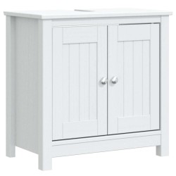 Meubles de salle de bain 3 pcs BERG blanc bois de pin massif 629188629188