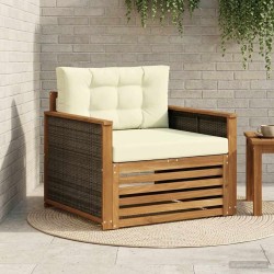 Sofa de milieu extérieur Bois d'Acacia Massif Naturel 629189629189