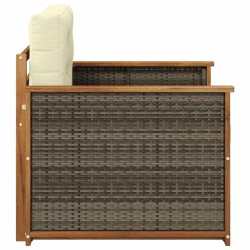 Sofa de milieu extérieur Bois d'Acacia Massif Naturel 629189629189