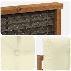 Sofa de milieu extérieur Bois d'Acacia Massif Naturel 629189629189