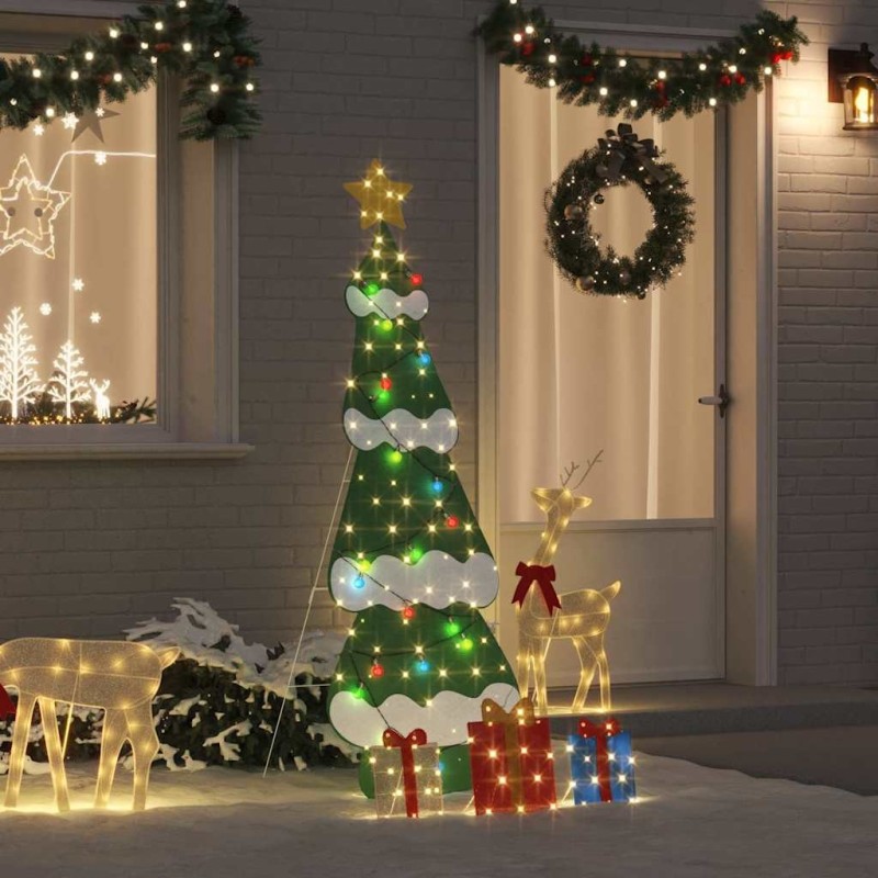 Sapin de Noël lumineux avec 3 boîtes-cadeaux 2D blanc chaud 629191629191