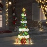 Sapin de Noël lumineux avec 3 boîtes-cadeaux 2D blanc chaud 629191629191