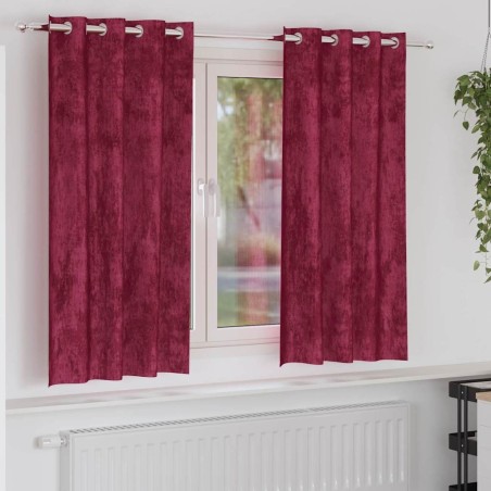 Rideaux en velours 2 pcs Bordeaux 175 x 140 cm Velours 629196629196