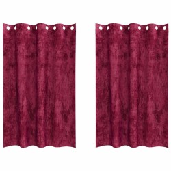Rideaux en velours 2 pcs Bordeaux 175 x 140 cm Velours 629196629196