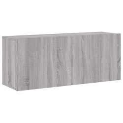 Meuble TV mural sonoma gris 100x30x41 cm 629201629201