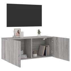 Meuble TV mural sonoma gris 100x30x41 cm 629201629201