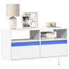 Meuble TV mural avec lumières LED blanc 100x31x45 cm 629202629202