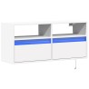 Meuble TV mural avec lumières LED blanc 100x31x45 cm 629202629202