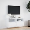 Meuble TV mural avec lumières LED blanc 100x31x45 cm 629202629202