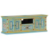 Meuble TV bleu 110x30x40 cm bois massif de manguier 629205629205