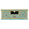 Meuble TV bleu 110x30x40 cm bois massif de manguier 629205629205
