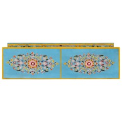 Meuble TV bleu 110x30x40 cm bois massif de manguier 629205629205