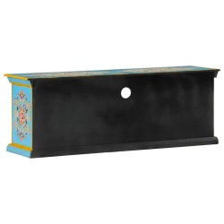 Meuble TV bleu 110x30x40 cm bois massif de manguier 629205629205