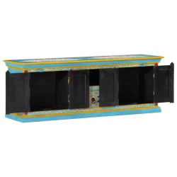 Meuble TV bleu 110x30x40 cm bois massif de manguier 629205629205