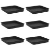 Plateau carré à fleurs 6 pcs Noir 15 x 15 x 2 cm Plastique 629208629208