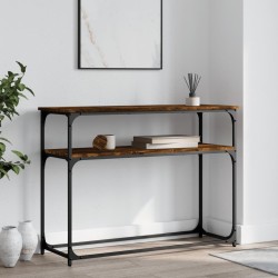 Table console chêne fumé 100x35,5x75 cm bois d'ingénierie 629209629209