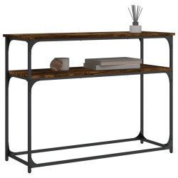 Table console chêne fumé 100x35,5x75 cm bois d'ingénierie 629209629209